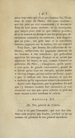 Article XI. Du Ton général du Coloris.