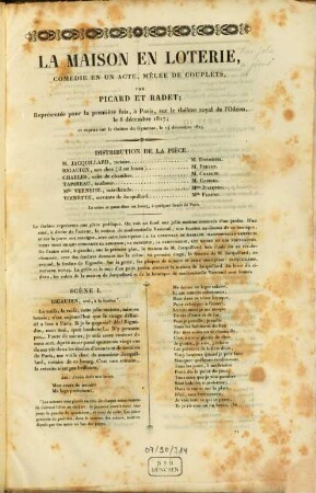 La maison en lotérie : comédie en un acte, mêlée de couplets
