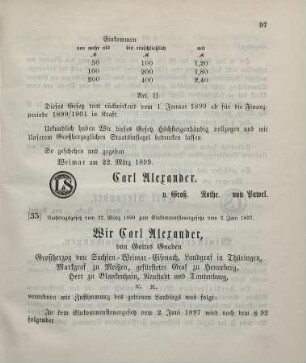 35. Nachtragsgesetz zum Einkommen-Steuergesetze vom 2. Juni 1897