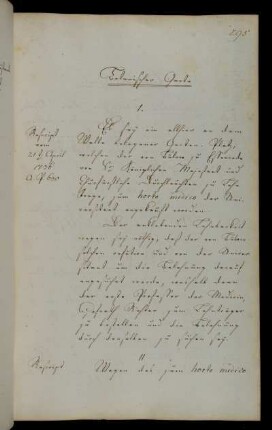 Ankauf des Botanischen Gartens am Weender Tor (Lehnpflicht) und Einsetzung des Professors für Medizin Richter als Lehnsmann.