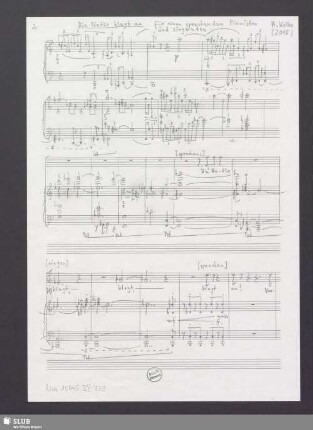 Die Natur klagt an. Fragments - Mus.15445-ZZ-739 : Sprechstimme, pf