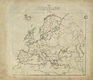 Tafel über die Hauptgebirge in Europa, über ihre Züge, Zusammenhang und Vorgebirge.