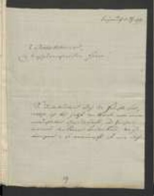 Brief von Theodor Christian Ellrodt an Johann Jacob Kohlhaas