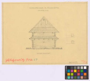 Pilchowitz ([Landkreis Tost-Gleiwitz]): Kornspeicher. Kornspeicher (Giebel-Ansicht)