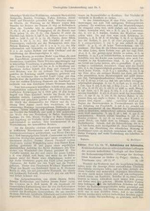 250-251 [Rezension] Köhler, W., Katholizismus und Reformation. Kritisches Referat über die wissenschaftlichen Leistungen der neueren katholischen Theologie auf dem Gebiete der Reformationsgeschichte