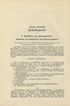 Zweiter Abschnitt. Straßenbaupolizei