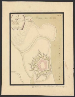Plan de Roses avec le chateau de la Trinité