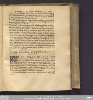 De Dolore Iuncturarum. Consilium 39.