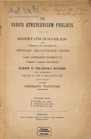 De servis Atheniensium publicis