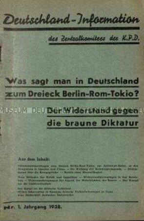 Deutschland-Information Jg. 1938