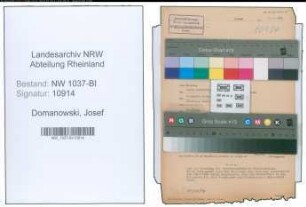 Entnazifizierung Josef Domanowski , geb. 10.06.1898 (Steiger)