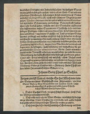 Folgen zwölff Articul/ welche Ezechiel Meth von langen Saltza mit seiner Gesellschafft oder Abhörenden/ ... gelehret ...