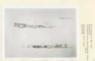 Tanzschule, Berlin-Tiergarten (Diplomarbeit bei Karl Wilhelm Ochs): Ansichten von Norden und Westen 1:200