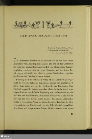 I. Beethoven Besucht Dresden