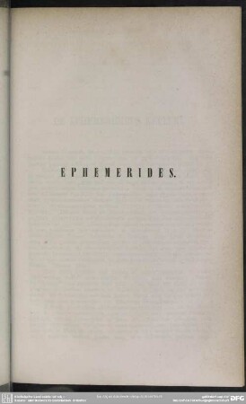 Ephemerides.