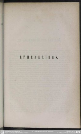 Ephemerides.