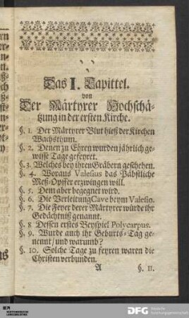 Das I. Kapittel