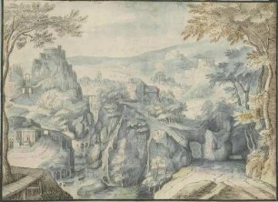 Felsenlandschaft mit Burganlage