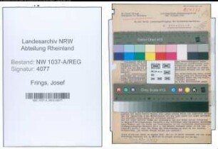 Entnazifizierung Josef Frings , geb. 00.00.0000 (Studienrat)