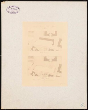 Berliner Schloss, Berlin: Abriss der Häuser der Schlossfreiheit: Lageplan a) Zustand, b) Planung