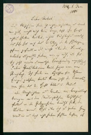 Brief vom 1. Januar 1881