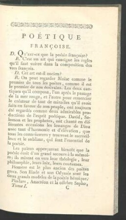 Poétique françoise.