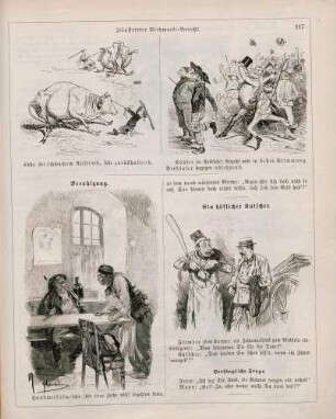 "Illustrirter Viehmarkt-Bericht" "Beruhigung" "Ein höflicher Kutscher"