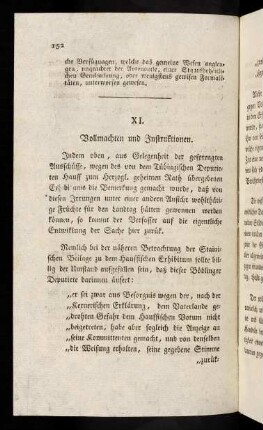 152-170, XI. Vollmachten und Instruktionen