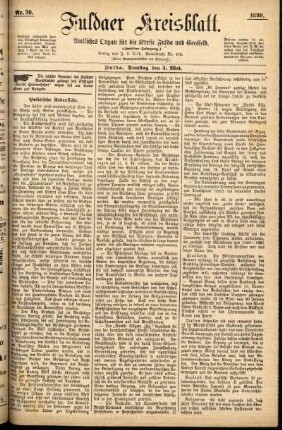 Erste Ausgabe vom Dienstag, den 04. Mai 1880.