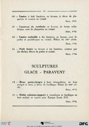 Sculptures - Glace - Paravent (Nr. 64-73)