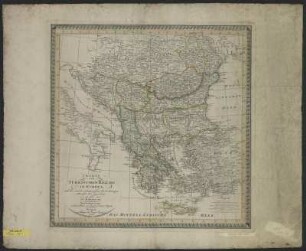 Karte vom europäischen Teil des Osmanischen Reichs und den angrenzenden Gebiete, 1:3 500 000, Radierung, 1820