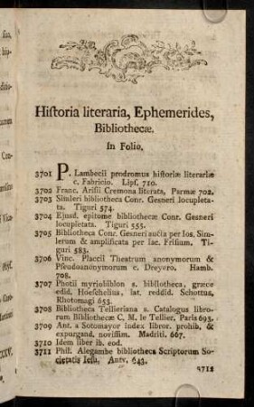 1-26, Historia literaria, Ephemerides, Bibliothecae.
