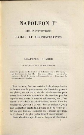 Napoléon 1er ses institutions civiles et administratives par Amédée Edmond-Blanc