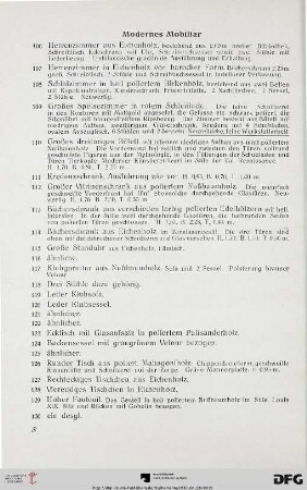 Moderne Mobiliar (Nr. 106-135)