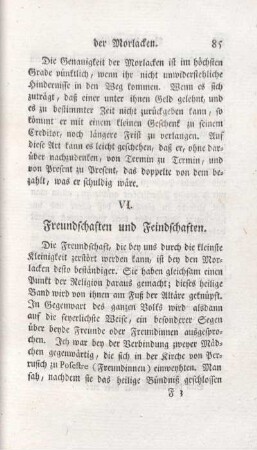 VI. Freundschaften und Feindschaften.