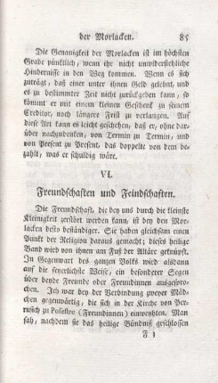 VI. Freundschaften und Feindschaften.