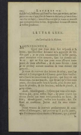 Lettre LXXX. - LXXXIX.