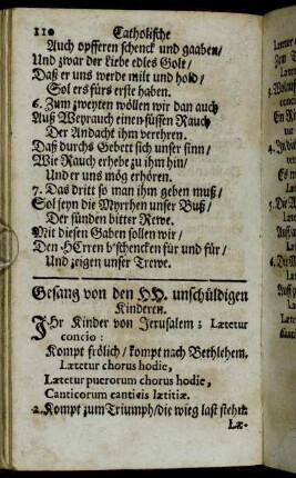 Gesang von den HH. unschüldigen Kinderen.