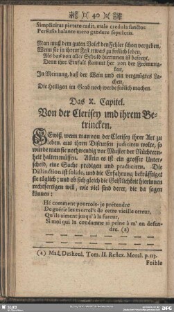 Das X. Capitel. Von der Clerisey und ihrem Betrincken