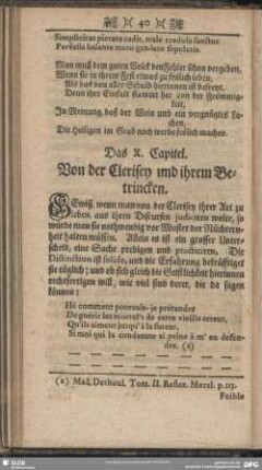 Das X. Capitel. Von der Clerisey und ihrem Betrincken