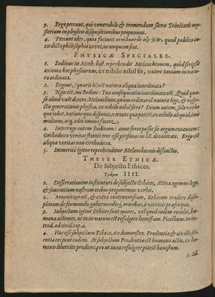 Theses Ethicae. De subiecto Ethices.
