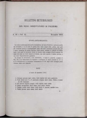 N. 11 - Vol. XI. Novembre 1875.