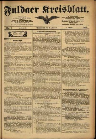 Zweite Ausgabe vom Samstag, den 09. Januar 1909.