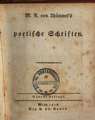 Poetische Schriften