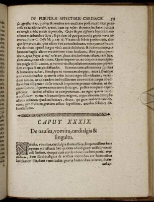 Caput XXXIX. De nausea, vomitu, cardialgia & singultu.