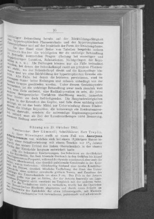 Sitzung am 20. Oktober 1903.
