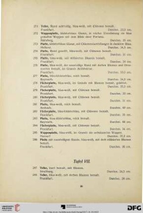 Tafel VII. (Nr. 287-327)