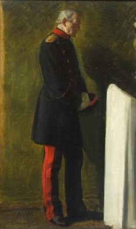 Figurenstudie Generalfeldmarschall von Moltke zu dem Gemälde "Kaiser Wilhelm I. auf dem Sterbebett"