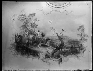 Baitenhausen Wallfahrtskapelle Sankt Maria zum Berg Karmel Deckengemälde von Johann Wolfgang Baumgartner (um 1760) Gründungslegende der Kapelle