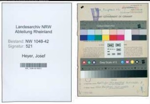 Entnazifizierung Josef Heyer , geb. 05.09.1901 (Monteur)